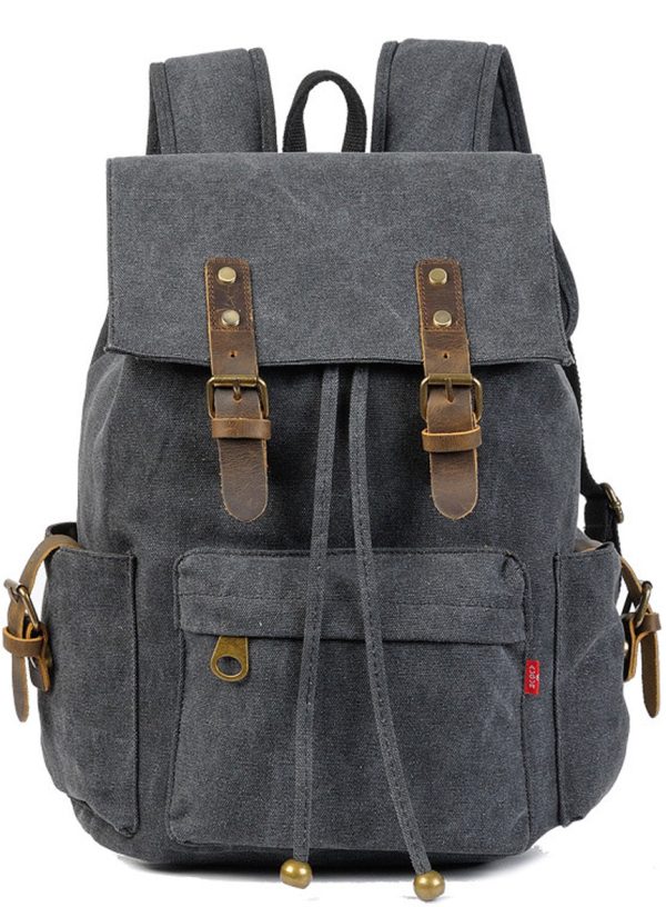 Vintage Canvas Drawstring Backpack For 15in Laptop
