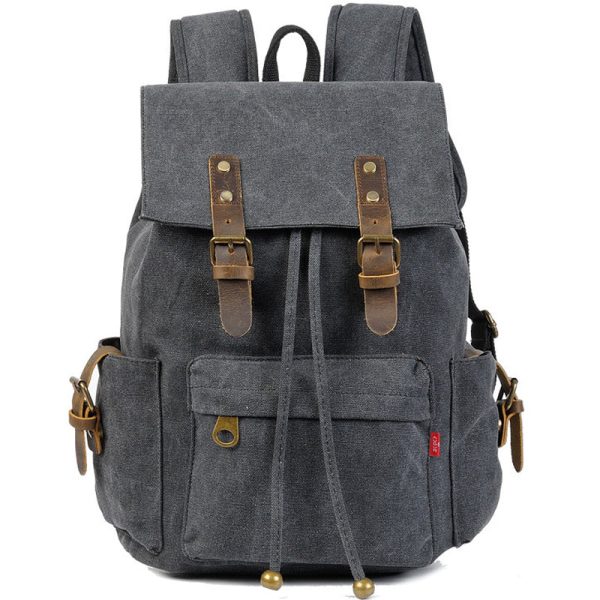 Vintage Canvas Drawstring Backpack For 15in Laptop - Image 7
