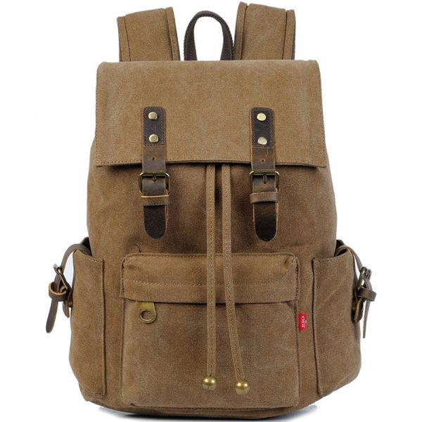 Vintage Canvas Drawstring Backpack For 15in Laptop - Image 9