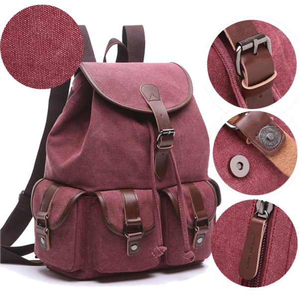 Women Canvas Backpack Purse Vintage - Image 3