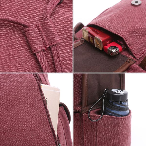 Women Canvas Backpack Purse Vintage - Image 5