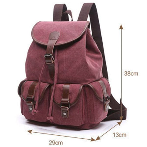 Women Canvas Backpack Purse Vintage - Image 6