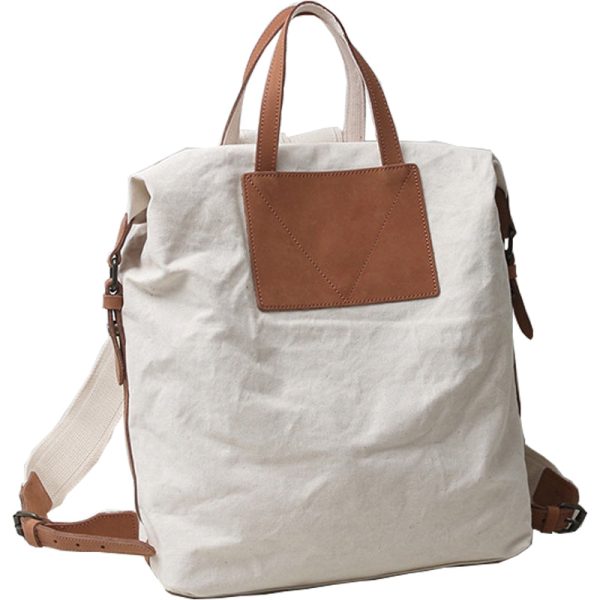 Casual Canvas Leather Backpack School Bag - Image 7