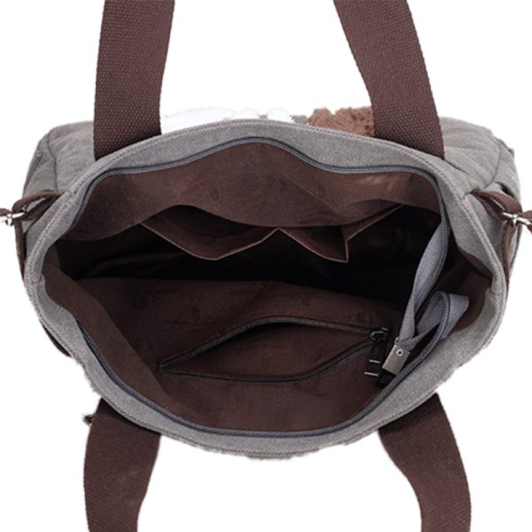 Women Canvas Shoulder Bags Cat Handbag - Image 2