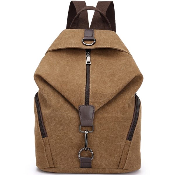 Travel Zipper Backpack Laptop Canvas Bag - Image 11