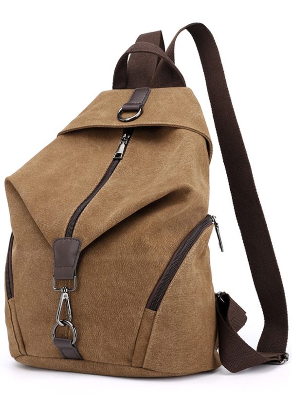 Travel Zipper Backpack Laptop Canvas Bag