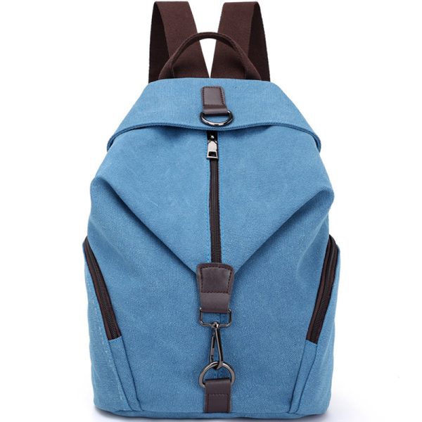 Travel Zipper Backpack Laptop Canvas Bag - Image 10